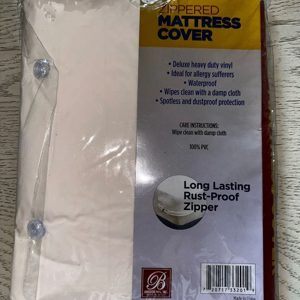 Deluxe Heavy Duty Vinyl Mattress Cover - Twin Size White